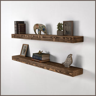 48" Handcrafted Real Wood Floating Shelf
