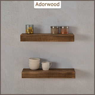 24" Handcrafted Real Wood Floating Shelf