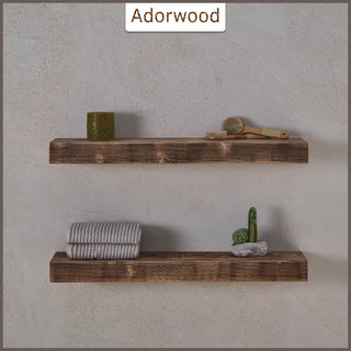 36" Handcrafted Real Wood Floating Shelf