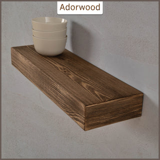 24" Handcrafted Real Wood Floating Shelf