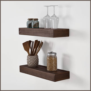 24" Handcrafted Real Wood Floating Shelf