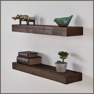 36" Handcrafted Real Wood Floating Shelf