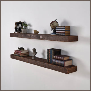72" Handcrafted Real Wood Floating Shelf