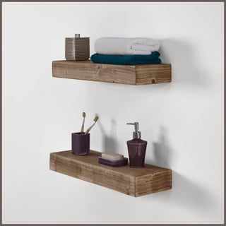 24" Handcrafted Real Wood Floating Shelf