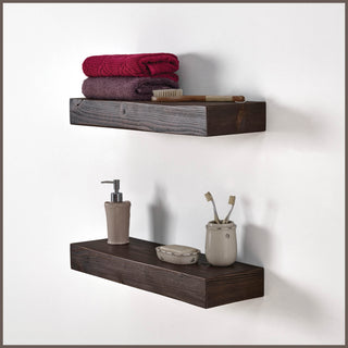 24" Handcrafted Real Wood Floating Shelf