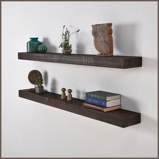 72" Handcrafted Real Wood Floating Shelf