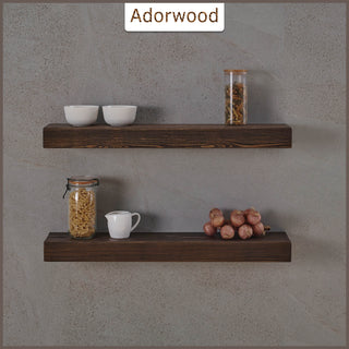 36" Handcrafted Real Wood Floating Shelf