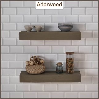 24" Handcrafted Real Wood Floating Shelf