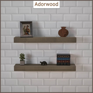 36" Handcrafted Real Wood Floating Shelf