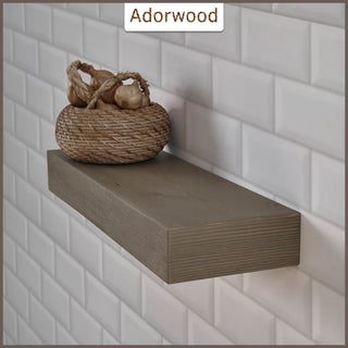 24" Handcrafted Real Wood Floating Shelf