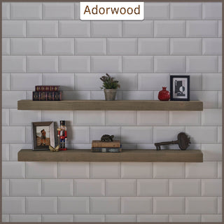 72" Handcrafted Real Wood Floating Shelf