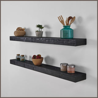 72" Handcrafted Real Wood Floating Shelf