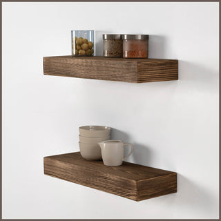 24" Handcrafted Real Wood Floating Shelf