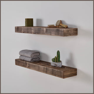 36" Handcrafted Real Wood Floating Shelf