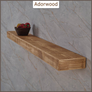 60" Handcrafted Real Wood Floating Shelf