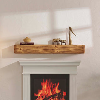 60" Handcrafted Real Wood Fireplace Mantel